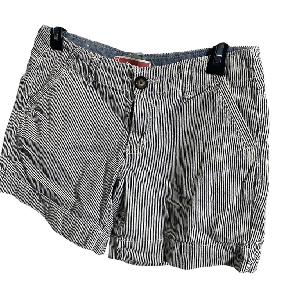 Gap Jeans Womens Striped Shorts‎ Size 2 Blue/White Casual Cotton